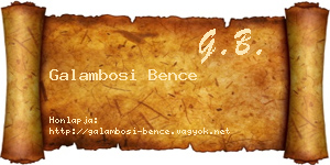 Galambosi Bence névjegykártya