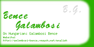 bence galambosi business card